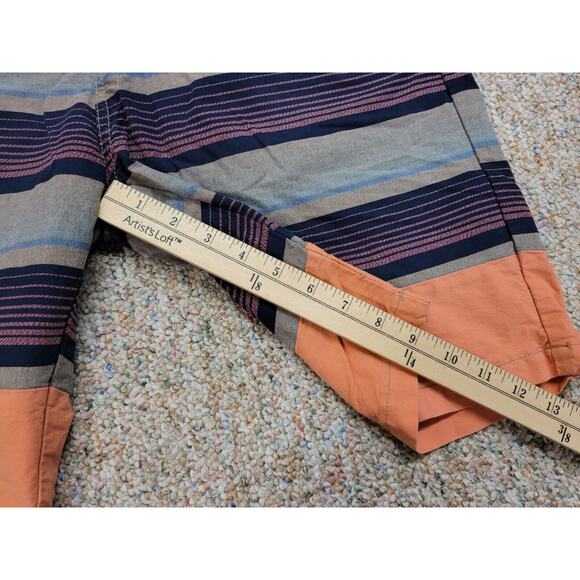 Scotch & Soda Shorts Mens 34 Grey Blue Orange Striped Southwestern Preppy Casual - Picture 5 of 13
